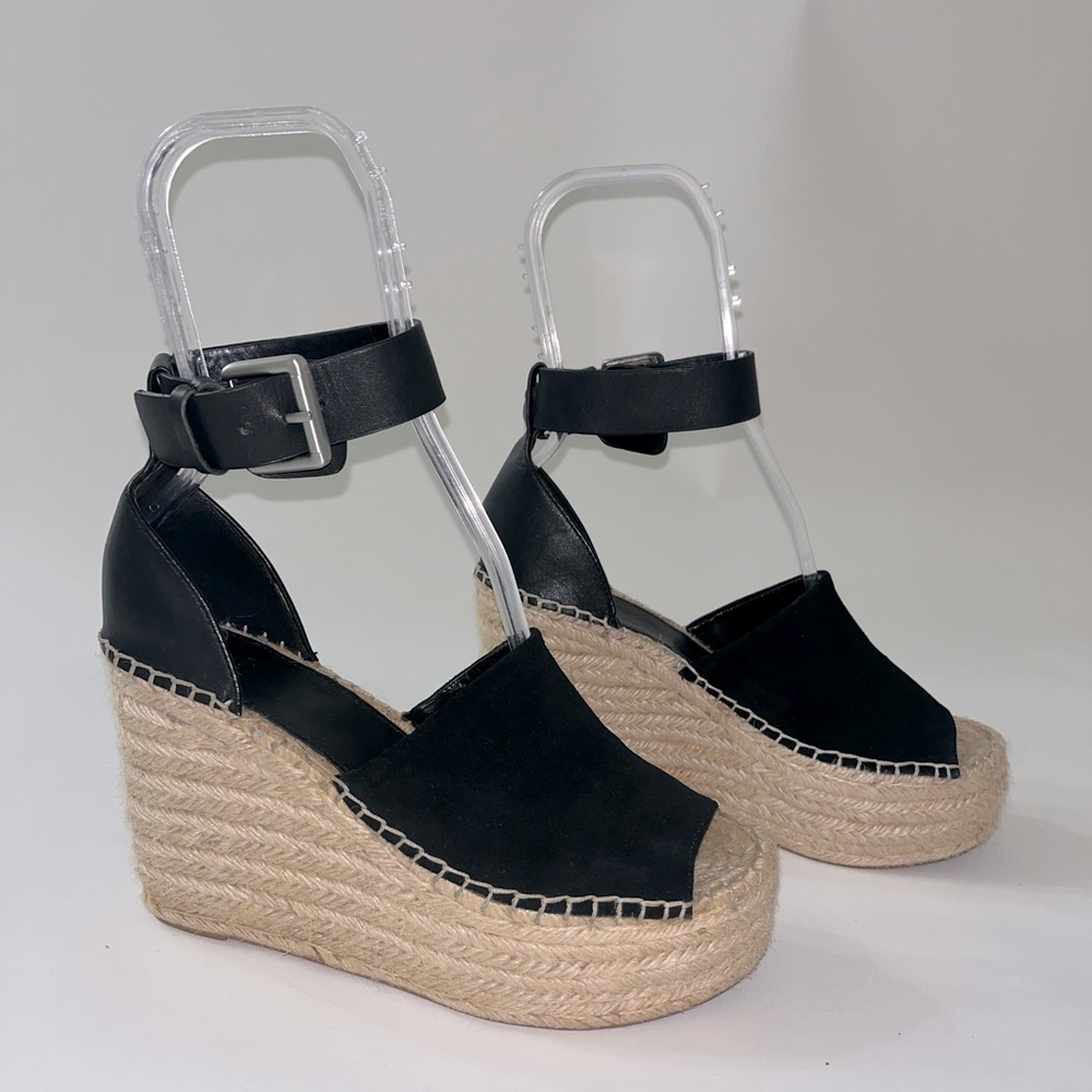 Marc Fisher Black Espadrille Wedge - 7